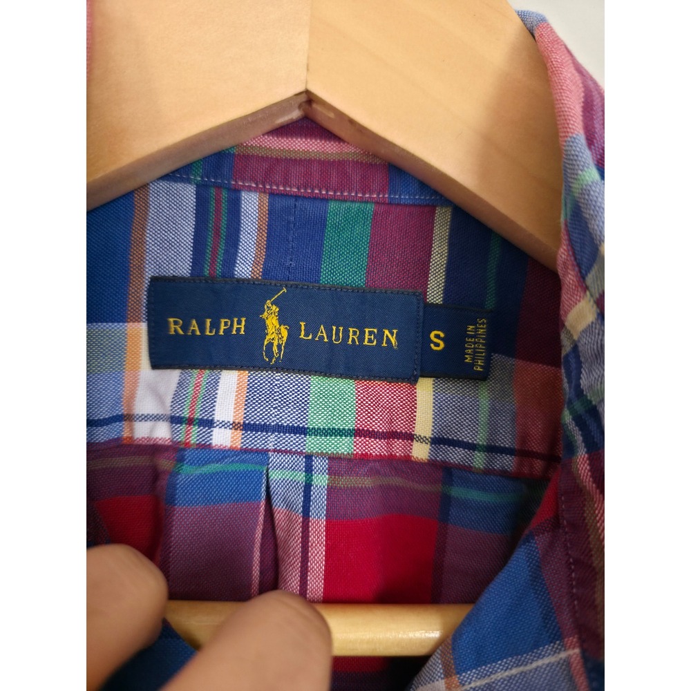Ralph Lauren Plaid Button Down Shirt Mens Size S Multicolor Pony Logo Cotton - Picture 7 of 12